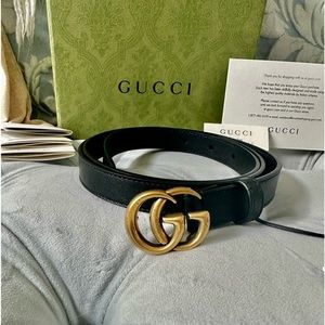 NWT GUCCI BLACK DOUBLE G BELT